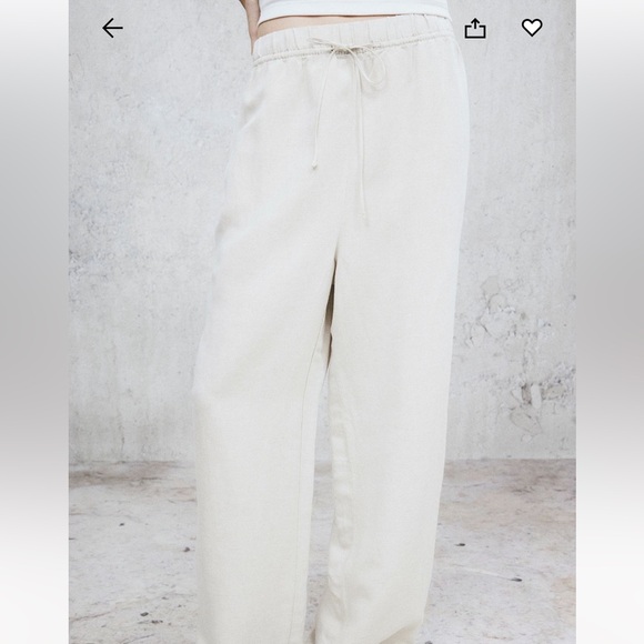 H&M Pants - H&M Linen Blend Cream Pants